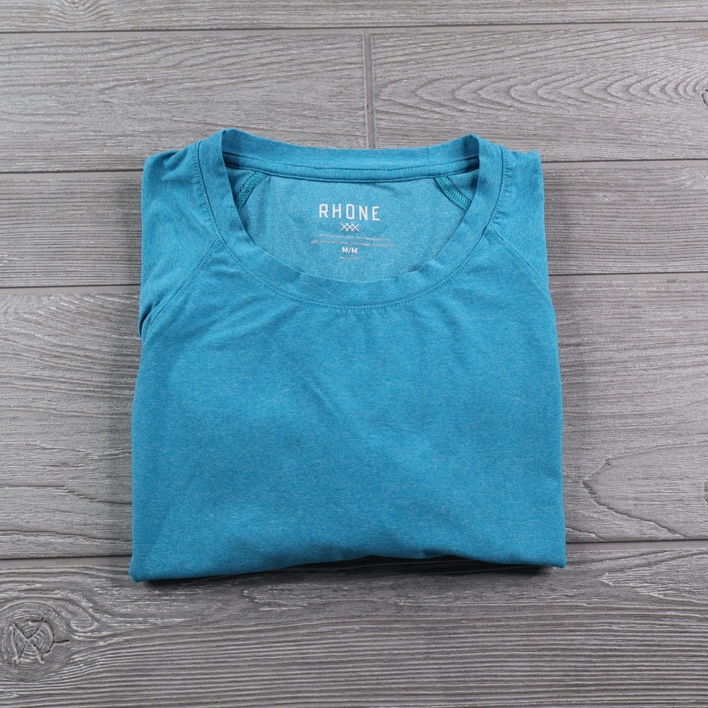 Rhone Reign Tech Tee Men's Size Medium Performance Long Sleeve Light Blue
